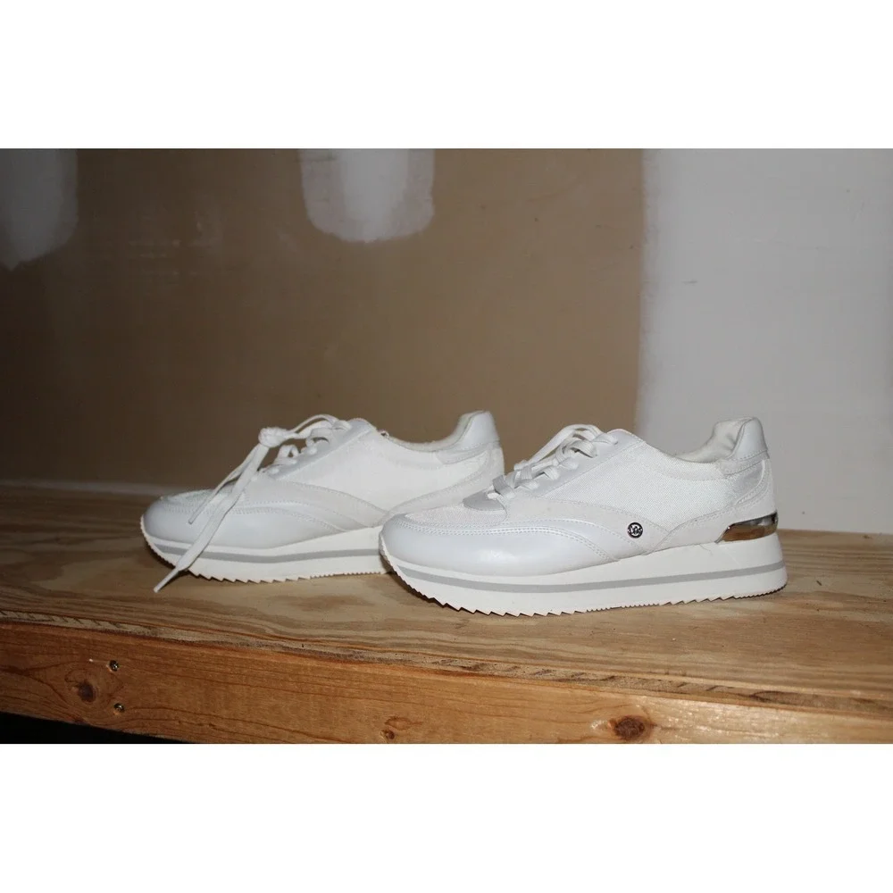 Michael Kors Mariah Trainer Optic White Tech Canvas Sneakers 43F2MRFSAD Mens 9M